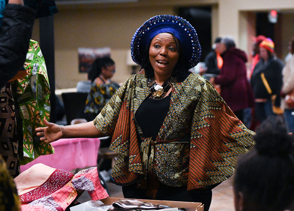 Juliet Ogungbade talks to customers